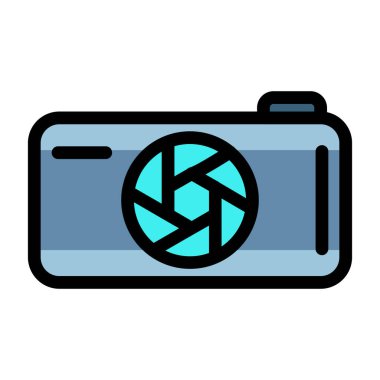 Kamera fotoğraf simge vektör çizim