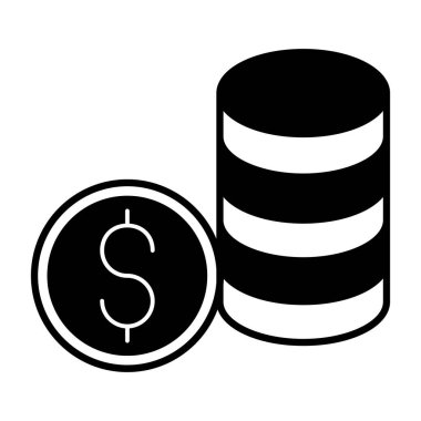 Dolar işaretli sikkeler, vektör illüstrasyonu