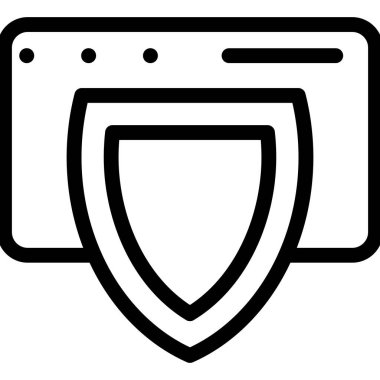 Güvenli kalkan simgesi, vektör illüstrasyonu