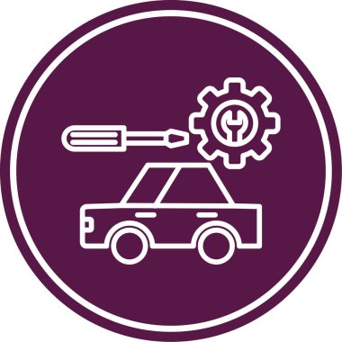 Araba tamircisi. Web simgesi basit illüstrasyon