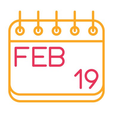 Tek bir renk simgesinde 19 Şubat