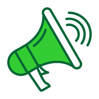 Megafon hoparlörü ikonu. Web tasarımı için hoparlör vektör simgesinin basit çizimi