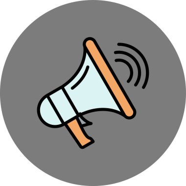 Megafon. Web simgesi basit illüstrasyon