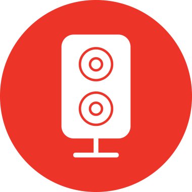 vektör hoparlörü düz daire simgesi