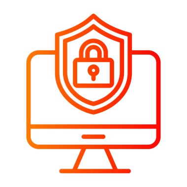 Güvenlik asma kilit simgesi, vektör illüstrasyonu