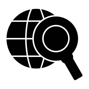 Büyüteç ve küre simgesi, basit biçim