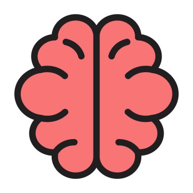 Beyin. Web simgesi basit illüstrasyon