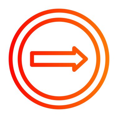 Yönlendirilmiş sağ yuvarlak simge. simge