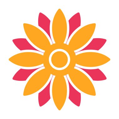 Ayçiçeği web simgesi, vektör illüstrasyonu