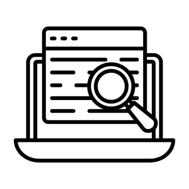 Arama vektörü ince çizgi simgesi