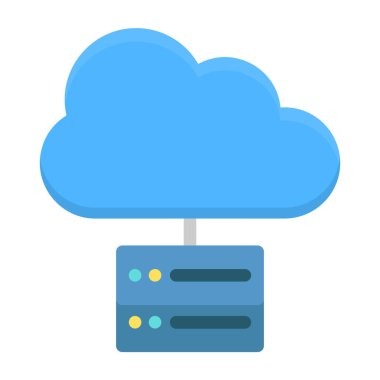 Dizüstü bilgisayar vektör çizimi ile bulut depolama teknolojisi