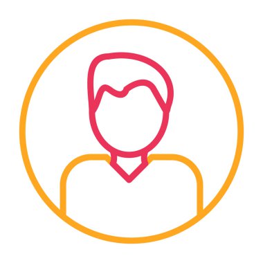 Avatar adam çizgisi ikonu, vektör illüstrasyonu, insan avatar konsepti. vektör ince çizgi düz tasarım, dış hat çember ana hat işareti ve mobil vuruş.