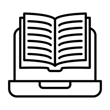Kitap simgesi. Kitap vektör simgesi web için anahat çizimi