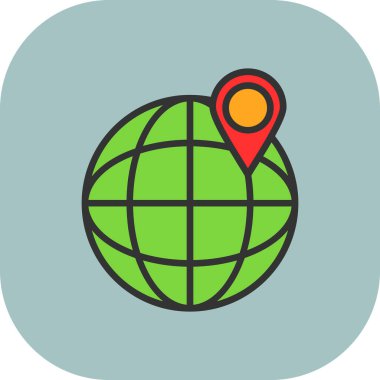 konum doldurulmuş dış hat vektör simgesi dekoru