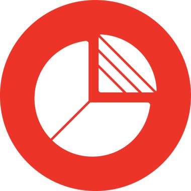 Bir dairenin kırmızı ve beyaz ikonunun vektör çizimi