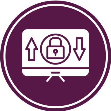 Vektör Kabartma Simgesi Tasarımı Kilitle