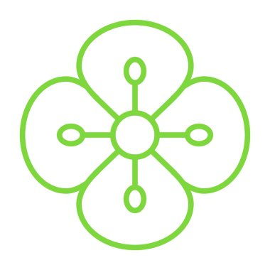 Yonca Çiçeği Simgesi Vektör İllüstrasyonu