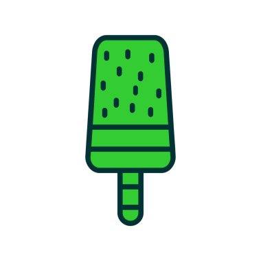 dondurma ana hatları doldurulmuş vektör simgesi dekoru