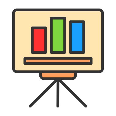 Sunum web simgesi basit vektör illüstrasyonu