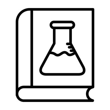 Bilim ve kimya çizgi simgesi, vektör
