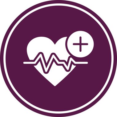 Kalp atışı vektör simgesi. Kalp sembolünün basit bir gösterimi. menekşe arkaplanda izole