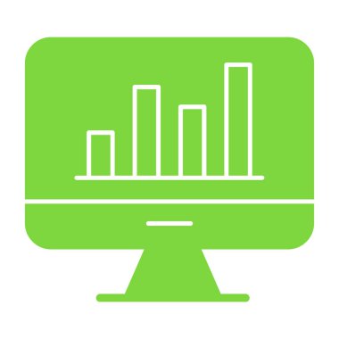 Çizelge simgesi olan monitör. vektör illüstrasyonu