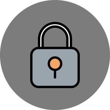 Asma kilit Düz Vektör Simgesi Tasarımı