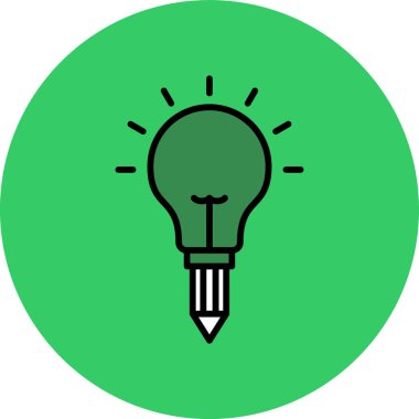 Fikir, grafik ve tasarım için ampul vektör simgesi modern basit vektör çizimi.