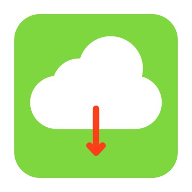 Bulut indirme simgesi. Düz moda bulut depolama simgeleri. Bulut hesaplama gradyan tasarımı, web ve uygulama için tasarlandı. 10 saniye.