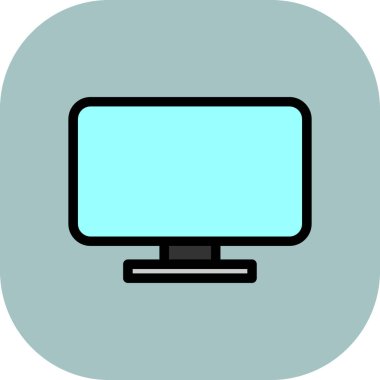 ekran simgesi, vektör illüstrasyonlu bilgisayar ekranı