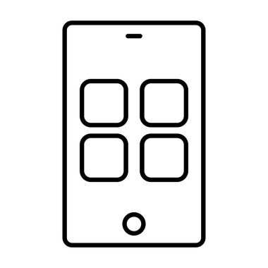 Cep telefonu simgesi, vektör illüstrasyonu