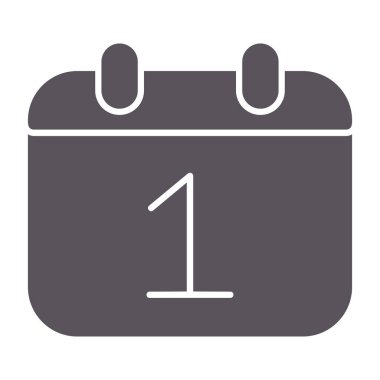 Takvim düz simgesi beyaz arka plan, vektör, illüstrasyon izole