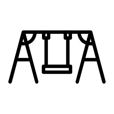 Swing ikonu. Beyaz arkaplanda izole edilmiş web tasarımı için özet salıncak vektörü simgesi