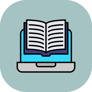 çevrimiçi eğitim, basit eğitim ikonu, vektör illüstrasyonu