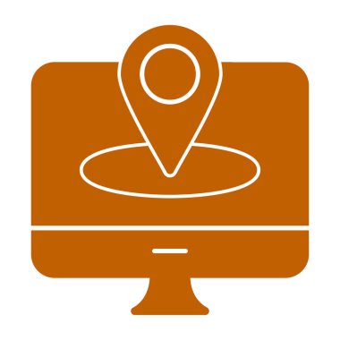 Bilgisayarlı bir harita iğnesi. Vektör çizimi. izole.