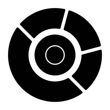 Pasta grafiği vektör simgesi, basit illüstrasyon tasarımı