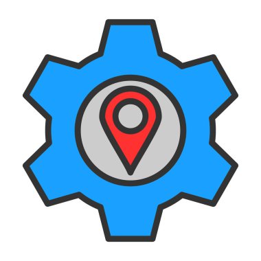 konum pin simgesi vektör illüstrasyonu