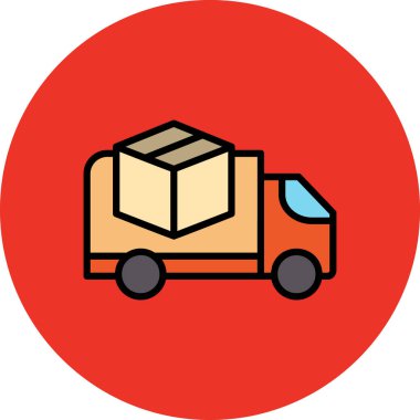 Kamyon Simgesi Moda Biçiminde İzole Arkaplan