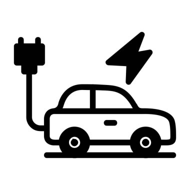 araba şarj simgesi, dış hat vektörü