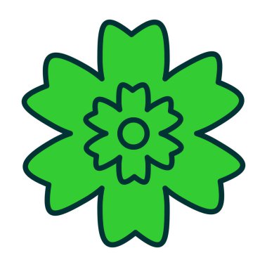 çiçek vektör renk çizgisi simgesi