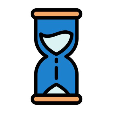 Kum saati ikon vektörü. Düz çizgi çizimi. izole çizgi sembolü