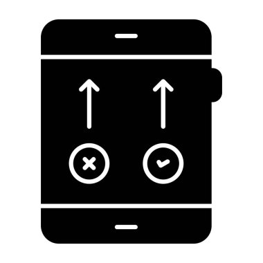 akıllı telefon vektör glifleri düz simge