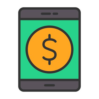 Dolar vektörü düz renk simgesi