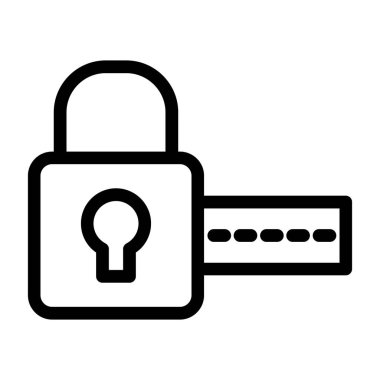 asma kilit vektör ince çizgi simgesi