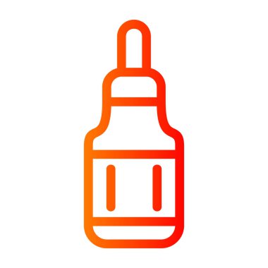 Bir şişe sıvı renk ikonu. Sıvı ya da ağ için sıvı şişenin ana hatları. Beyaz arkaplanın izole edilmiş vektör çizimi