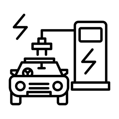 elektrikli araba şarj simgesi, taslak biçimi