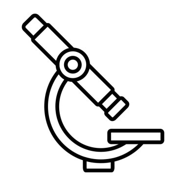 Mikroskop ikon vektörü. İnce çizgi işareti. İzole edilmiş kontür sembolü gösterimi