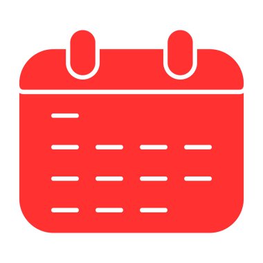 Takvim vektör simgesi. biçim düz simge, beyaz renk, izole edilmiş, beyaz arkaplan.