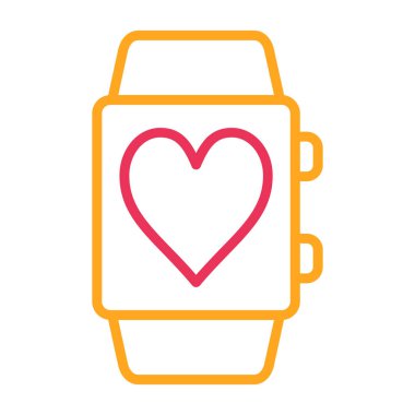 kalp saati ikon vektör illüstrasyonu