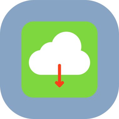 Web ve mobil için bulut indirme vektör simgesi